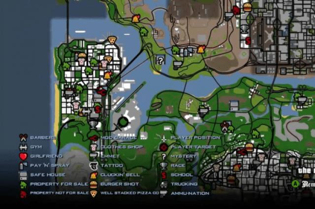 GTA San Andreas mapy Gta san andreas ako otvoriť celú mapu
